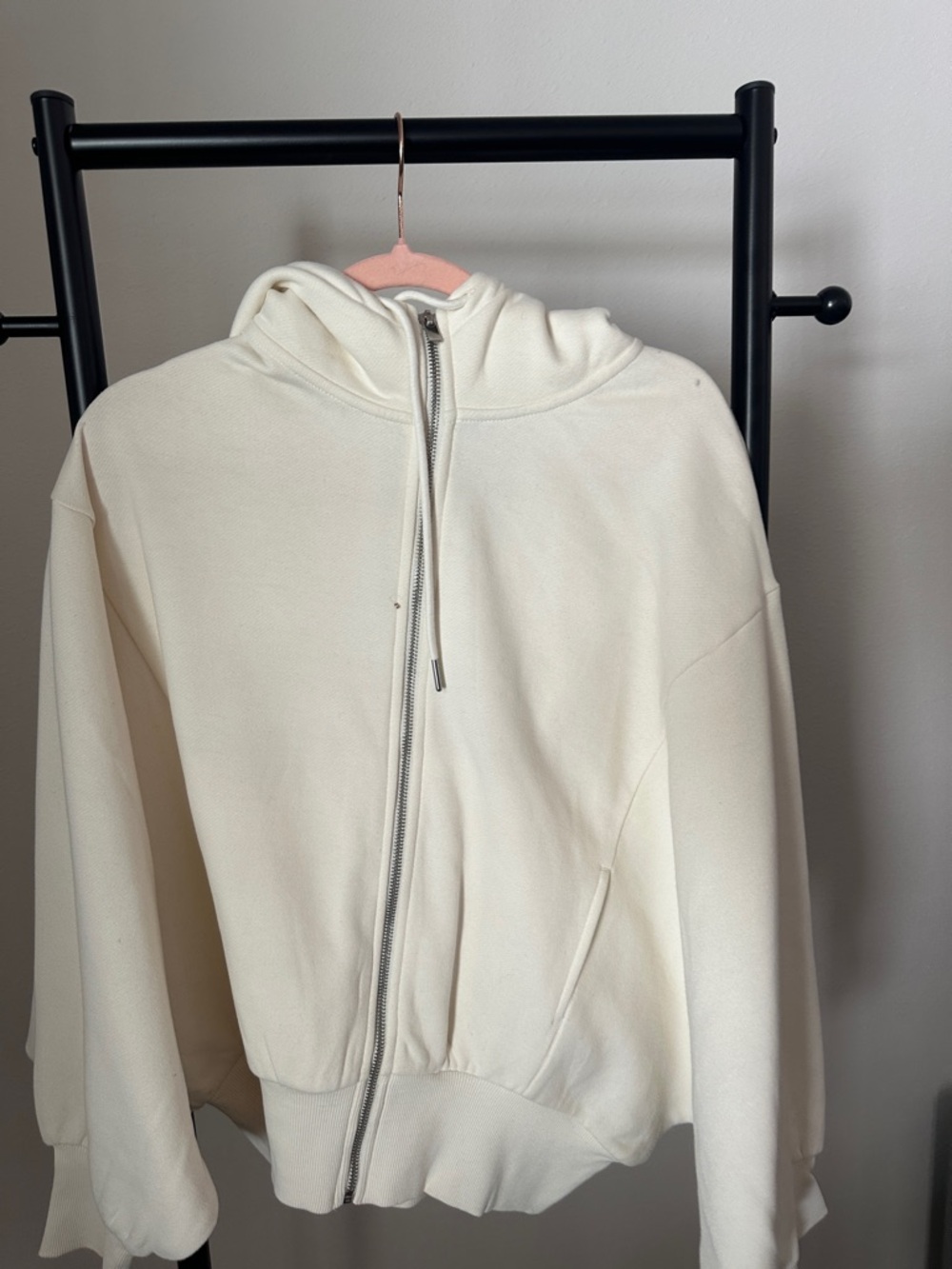 Express Cream Zip-Up Hoodie Jacket